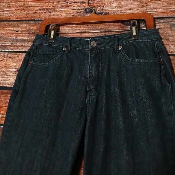 Coldwater Creek Jeans Size 8 Petite 8P Mid Rise Ankle Straight Dark Wash Denim - Picture 4 of 9